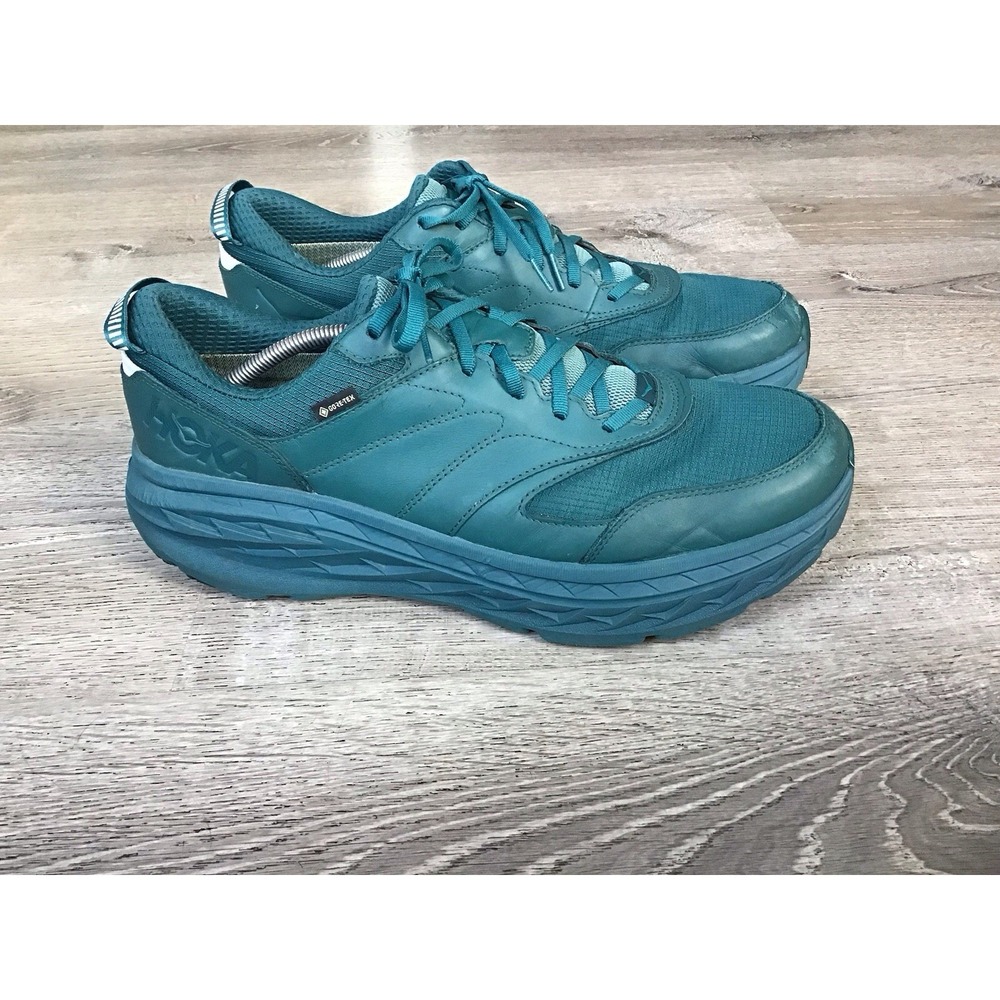 Hoka Mens 14 One One U Bondi L GTX Shoes Green Running Gore Tex Gym Sneakers